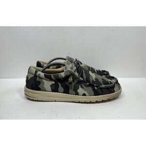 Hey Dude Wally Shoes Mens Size 12 Camo Canvas Loafers Slip On Lightweight